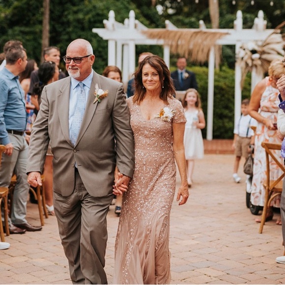 🎄🎁Oleg Cassini Dress Maxi W Size 6 - Picture 4 of 7